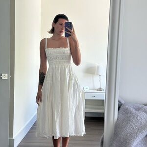 Elegant White Midi Dress